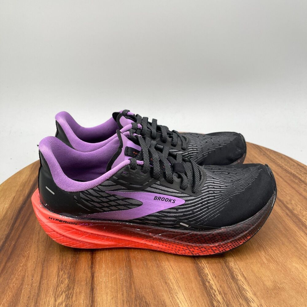 Brooks Hyperion Max Shoes Womens Size 6.5 B Black Purple Red Running Walking Gym